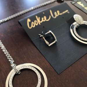 Convertible Necklace Earring Set Silver Cookie Lee